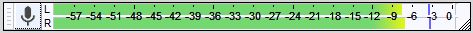 Recording Meter Toolbar in use, default size - click on the image to see this toolbar displayed in the default context of the upper tooldock layout